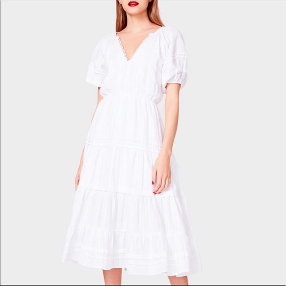 Betsey Johnson spectator puff sleeve midi dress M - Picture 11 of 11